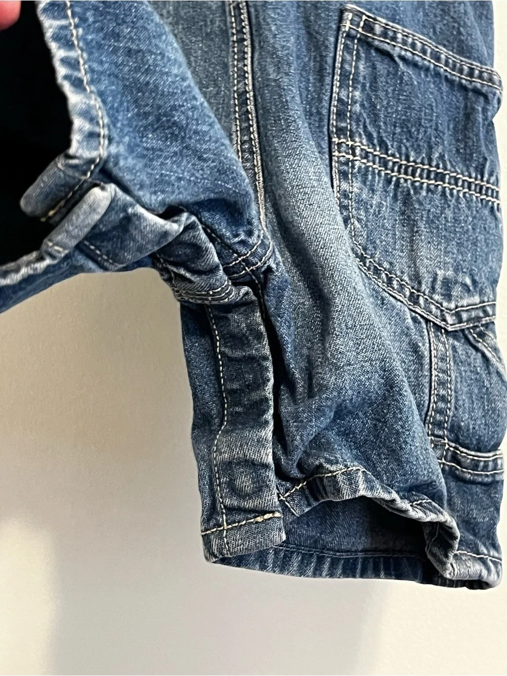 Vintage 90s OshKosh B’gosh Vestbak Blue Denim Jean Shortalls Overalls 18mo